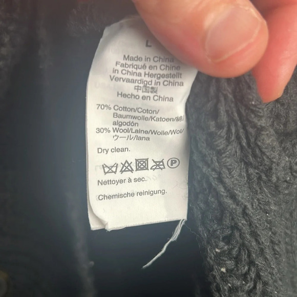 madewell chunky knit black sweater button detail size Large - Picture 3 of 5